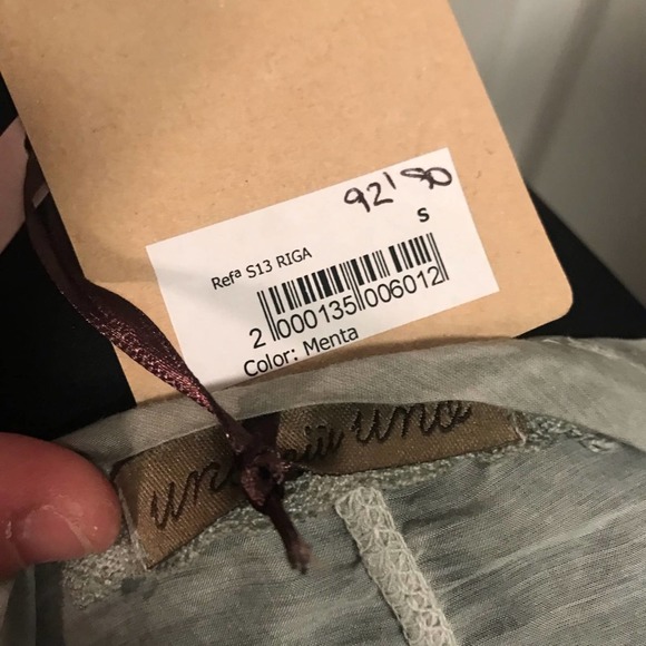 Uno Pui Uno Silk Cotton Blend Tunic Tank Top with Crochet Lace Detail S - Picture 2 of 5